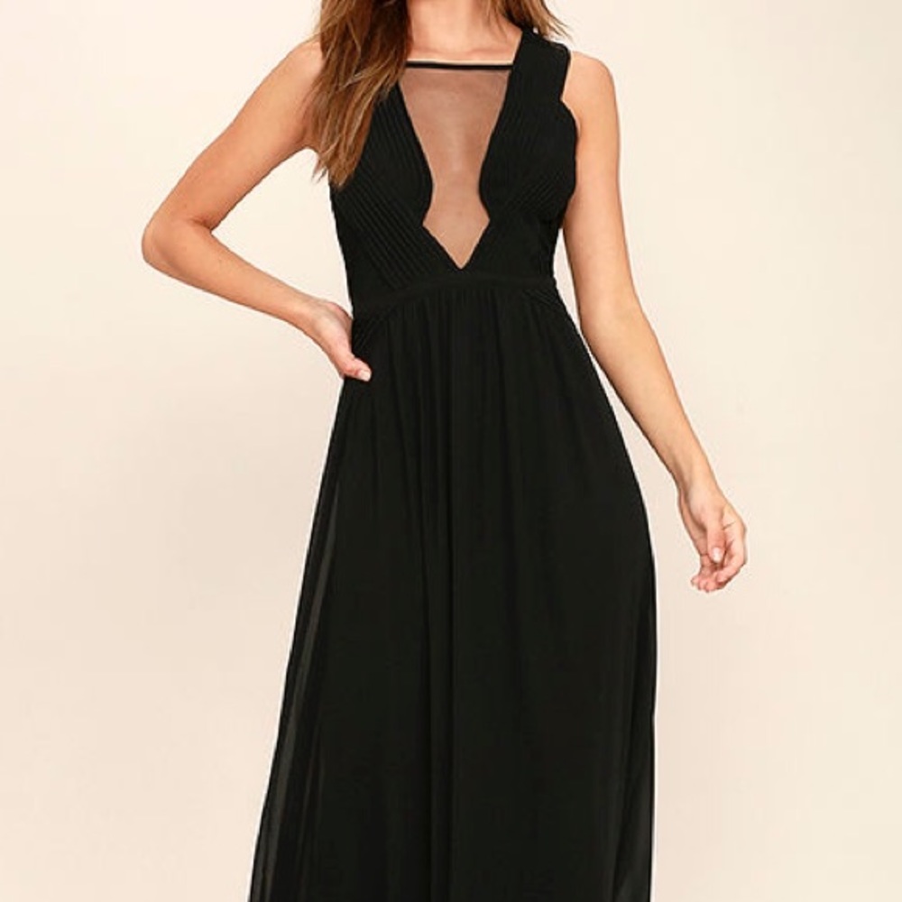 Lulu's Dazzling Decadence Dress, Black, Size Large